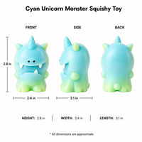 Ensemble de jouets sensoriels anti-stress licorne monstre dégradé arc-en-ciel pastel, 6 pièces