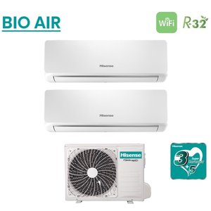 Climatizador Acondicionado Hisense Dual Split Inverter serie BIO AIR 9 + 12 con 2AMW42U4RGC Wi-Fi Integrado 9000 + 12000 - Product Image 6