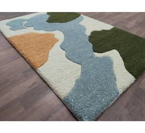 Tapis d'intérieur texturé 3D multicolore, tapis moelleux de luxe pour intérieurs modernes, tapis de salon à poils doux de qualité supérieure - Product Image 1