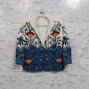 Chaqueta suzani tie dye con bordado Suzani, chaqueta larga para mujer, estilo bohemio, gitano, crewel, ideal para primavera, festivales, regalo especial. - Product Image 1