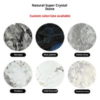 Natürlicher Marmor Luxus Moderner runder Esstisch 8-Sitzer Restaurant Verwenden Sie High-End Blue Jade Micro lite Super Crystal Stone