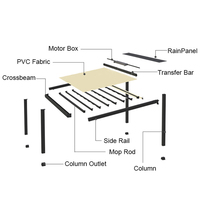 Pergola de balcon en plastique d'aluminium Store latéral à rouleau électrique étanche avec cadre enduit de poudre pour balcons et auvents