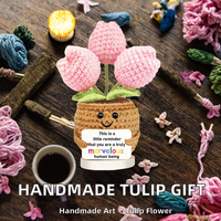 Carte au crochet faite à la main pour les fleurs - Petit rappel - Décoration tricotée - Cadeau de Noël pour femmes, hommes, professeurs, mamans, amis, collègues