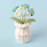 Fleur artificielle en crochet faite à la main, orchidée papillon, tulipe, rose, marguerite, plante en pot, fleur éternelle, décoration, cadeau
