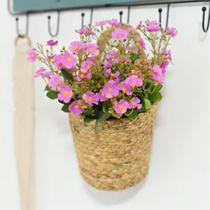 Rieten Hangende Plantenbakken 20 Mand Liners Kruidenmuur Planter Bohemian Stijl Manden Bloempot Groen Blad Klein Voor Planten