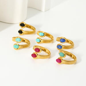 변색 무료 18K 리얼 골드 도금 스테인리스 스틸 링 크기 조정 가능 - Product Image 6