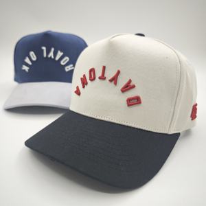 Casquettes de baseball unisexes classiques à deux tons, 5 panneaux, en coton Oxford Dobby de haute qualité, avec logo brodé 3D personnalisé - Product Image 2