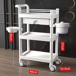 Carrito de Plástico para Hospital o Salón de Belleza, con Instrumentos para el Cuidado de Medicamentos, Carrito de Equipo Esencial - Product Image 6