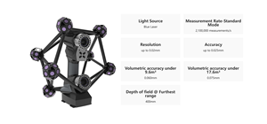 Seguimiento óptico láser azul <span class=keywords><strong>3D</strong></span> Hyper <span class=keywords><strong>Scanner</strong></span> para control de calidad Análisis de ensamblaje de ingeniería inversa Inspección de calidad - Product Image 2