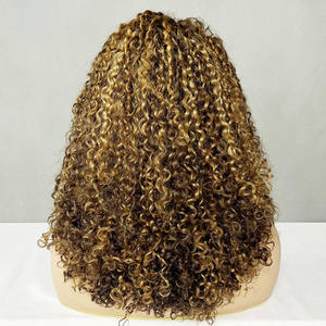 Peluca de encaje frontal con cutículas alineadas, peluca frontal de encaje de cabello humano al por mayor, pelucas rizadas Pixie SDD de 14 pulgadas - Product Image 4