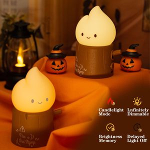 Bonita lámpara de velas sin llama, lámparas LED regulables para guardería, lámpara de noche con temporizador recargable USB para niños adultos, dormitorio, exterior, regalo - Product Image 2