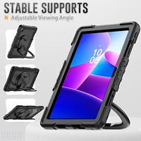 Housse de tablette tendance et portable, promotionnelle, 3 couches PC+TPU, protection robuste à 360°, antichoc, avec support anneau pour tablette 10.1