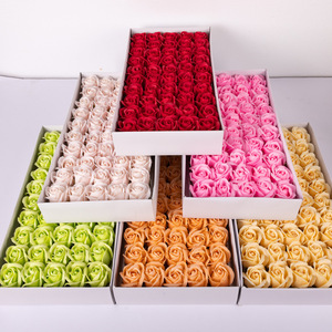 Bán Buôn Nhân Tạo Rose Flower Xà Phòng 50 cái/hộp DIY 3 Hai Lớp Xà Phòng Hoa Với Hộp - Product Image 3