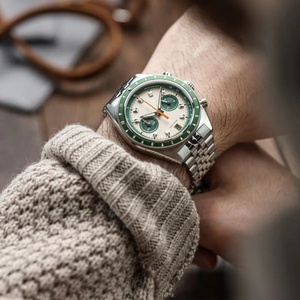 Montre homme chronographe quartz en acier inoxydable avec logo personnalisé, cadran sportif analogique, montres de luxe haut de gamme avec tachymètre OEM ODM - Product Image 4