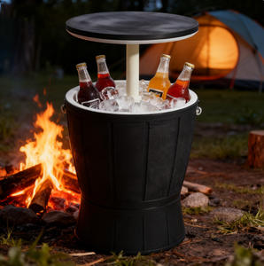 Mesa de Patio Ajustable con Enfriador, Mesa de Bar para Patio, Muebles de Terraza, Mesa Enfriadora para Fiestas, Cerveza, Vino y Bebidas - Product Image 3