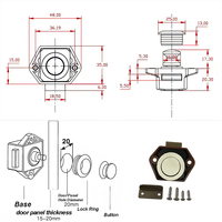 Prix compétitif Mini bouton de verrouillage sans clé nickelé RV 20mm loquet de tiroir pour camping-car caravane bateau camping-car
