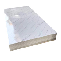 Panneaux muraux en PVC flexible effet pierre, placage bois sans peinture, revêtement UV, haute brillance, accents dorés