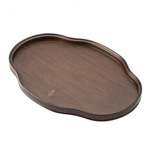 <b>Bamboo</b> Begonia Tray Sandalwood Color Irregular Shape Plant Pattern Fruit Platter Dining <b>Table</b> Use - Product Image 5