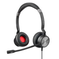 Casque filaire avec microphone à réduction de bruit ANC ENC pour centre d'appels, bureau, service client