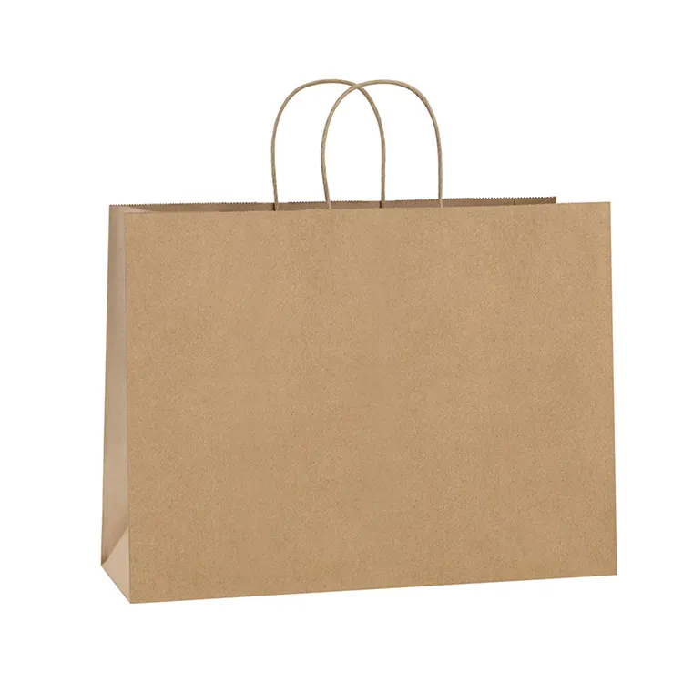 Hot Sale Brown Bags Greaseproof Kraft For Fast Food Take Away Paper Bag