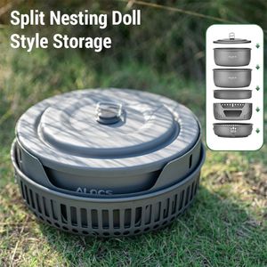 Pentole da campeggio fornello portatile da campeggio <span class=keywords><strong>Set</strong></span> da cucina all'aperto per Backpacking Picnic barbecue - Product Image 3
