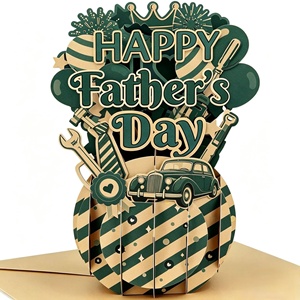 Tarjeta Pop-up Personalizada de Papel para el Día del Padre, Regalo para Papá, Esposo, Hijo, Cualquiera, 5" x 7", con Sobre y Etiqueta para Notas - Product Image 4