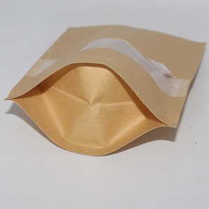 ถุงกระดาษคราฟท์สีน้ำตาลแข็งแรงแบบขายส่ง ชนิดตั้งได้ <span class=keywords><strong>ม</strong></span>ีหน้าต่างใสและซิปล็อค สำหรับบรรจุชาและน้ำตาล - Product Image 3