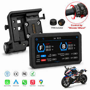Écran de moto sans fil 6 pouces 1000 Nits IP68 étanche avec Apple CarPlay et Android Auto, TPMS intégré pour <span class=keywords><strong>BMW</strong></span> <span class=keywords><strong>GS</strong></span>, démarrage rapide - Product Image 1