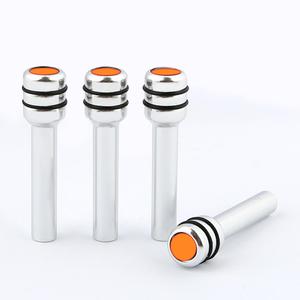 2 Stück universelle Autotürschlossknöpfe aus Aluminiumlegierung mit orangefarbenem Oberteil für die meisten Fahrzeuge - Product Image 4