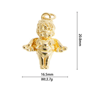 จี้รูปสัตว์ ประดับด้วยทองแดงผสมและคริสตัล ฝังเพชรแบบไมโคร อุปกรณ์เสริมสร้อยคอแฟชั่นสำหรับทุกเพศ - Product Image 3