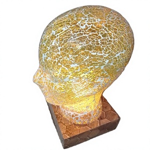 <b>Mosaic</b> Metal Table Lamp with Black Nickel Plating and UV Printing Buddhist Theme <b>for</b> Bedroom and Living Room - Product Image 1