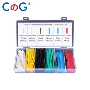 100pcs Thermoresistant Heat Shrink Tubing set Wire Connectors Heat Shrink Tube Wrapping Kit for Cable Heat-shrinkable Sleeve