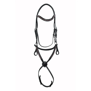 Genuine Leather Padded Horse Bridle with Reins <b>Swarovski</b> Elements Premium Buffalo Leather Show Bridle OEM Wholesale - Product Image 1