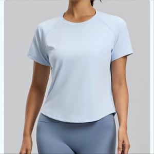 Women <b>Raglan</b> Short Sleeve Yoga T Shirt Quick Dry Mesh Back Vent Athletic <b>Top</b> Breathable Loose Fit Running Workout Active Wear - Product Image 4