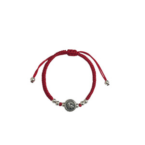 925 Sterling Silver Pony Braided Red <b>Rope</b> <b>Bracelet</b> Animal Shape Unisex Gift Jewelry - Product Image 3