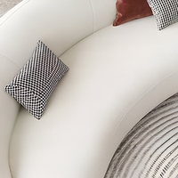 Canapés au design unique pour salon, canapé modulaire en tissu blanc, ensemble de meubles modernes avec chaise longue
