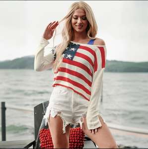 Suéteres de punto con patrón de estrella Vintage para mujer, suéter de invierno Popular de estilo europeo americano, suéter de gran tamaño - Product Image 1