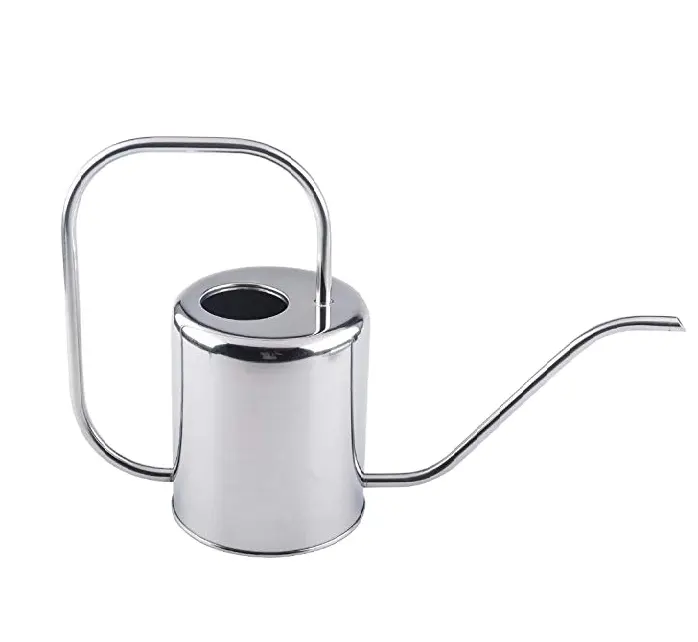 1L 1.5L Cylinder Shape Round Water Pot Stainless Steel Garden Flower Planter Pot Long Neck Nozzle Watering Can