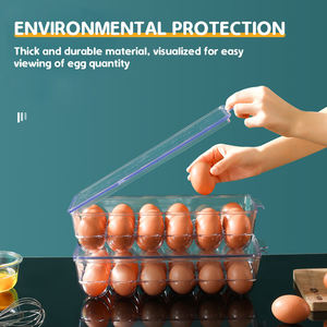 ถาดใส่ไข่พลาสติกพร้อมฝาปิดถาดใส่อาหารวางซ้อนกันได้ถาดเก็บไข่อเนกประสงค์สำหรับห้องครัวทำความสะอาดง่าย - Product Image 6