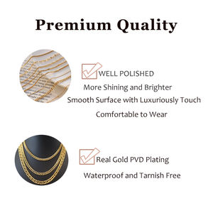 Kalung Rantai Cuban Link Baja Anti Karat Berlapis Emas 18k PVD Tahan Air dan Anti Kusam 3.6-11mm untuk Wanita dan Pria - Product Image 6