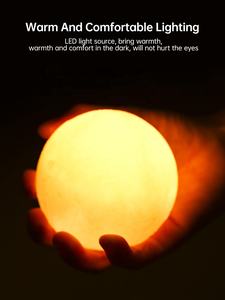 Lampe LED imprimée en 3D représentant la lune, humidificateur photographique, boule lumineuse, tactile, luminaire décoratif d'intérieur, idéal pour une chambre à coucher - Product Image 4