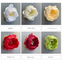 Fleur artificielle en tissu de soie, tête de rose artificielle, modèle de fleur unique, kit DIY pour épingles à cheveux faites à la main, vente en gros transfrontalière, modèle Chine
