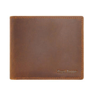 Royal Bagger Portefeuille court pour homme en cuir Crazy Horse, portefeuilles fins pour homme, porte-cartes rétro à la mode, sac à main décontracté pour affaires - Product Image 5