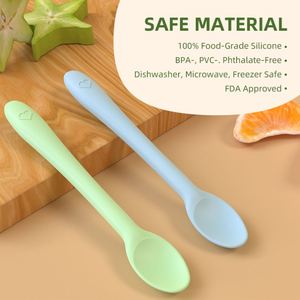 Juego de Cucharas de Silicona para Bebé, Libres de BPA, Ecológicas, Diseño Moderno, Aptas para Alimentos, Cubiertos para Niños Pequeños, Vajilla Infantil, Venta al por Mayor - Product Image 2