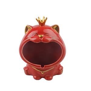 Posacenere in Ceramica a Forma di <span class=keywords><strong>Gatto</strong></span> con Corona, Design Semplice, Piccolo e Portatile, Creativo, per Uso Domestico, Vendita all'Ingrosso - Product Image 2