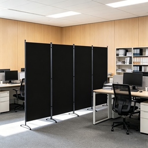 Cloison de bureau professionnelle à 4 panneaux, directement de l'usine, 340x180cm, séparateur en acier pour la gestion de grands espaces ouverts - Product Image 1