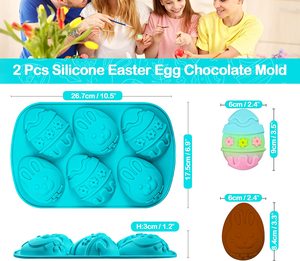 Moldes de huevo de Pascua sin BPA, paquete de 2 moldes de Chocolate <span class=keywords><strong>Jumbo</strong></span> de Pascua - Product Image 4