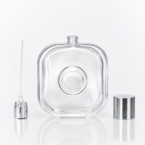 Botella <span class=keywords><strong>de</strong></span> Vidrio Transparente Cuadrada para Licores, Diseño Ergonómico Personalizado, Botella para Whisky, Licores y Bebidas Espirituosas con Cuello Prensado - Product Image 2