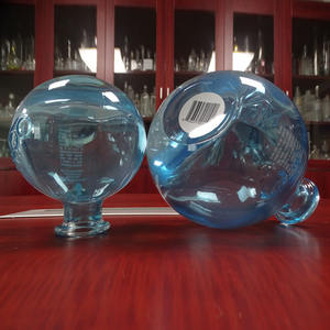 1L 34oz Bouteilles en verre de vodka biologique océanique peintes en bleu sur mesure de la plus haute qualité avec <span class=keywords><strong>bouchon</strong></span> en verre - Product Image 5