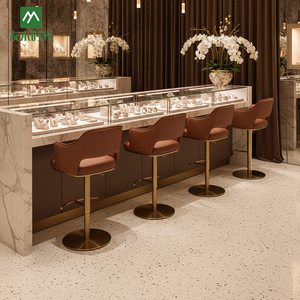 Modern Stainless Steel <strong>Adjustable</strong> <strong>Height</strong> <strong>Bar</strong> <strong>Stools</strong>-Durable &amp; Steady for Jewelry Stores Optical Shops Cash Registers - Product Image 1